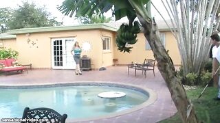 Big girl taking black dick outdoors