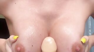 Sweetbuttocks - Fucking my Tits with a Rubber Cock